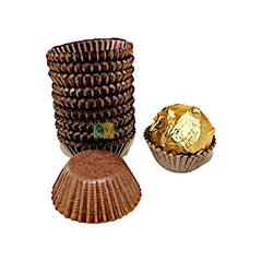 500 PCS Paper Grease proof Circle Brown 6.5Inch Muffin Ferrero Rocher Liners