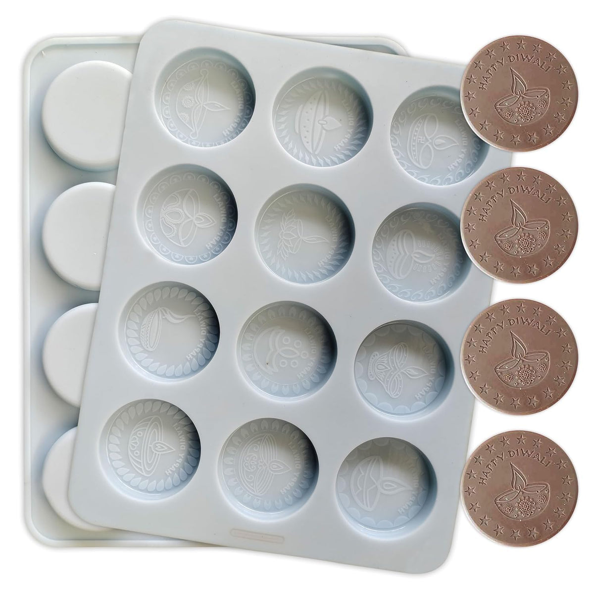 12 CAVITY COIN DIWALI SILICON MOULD