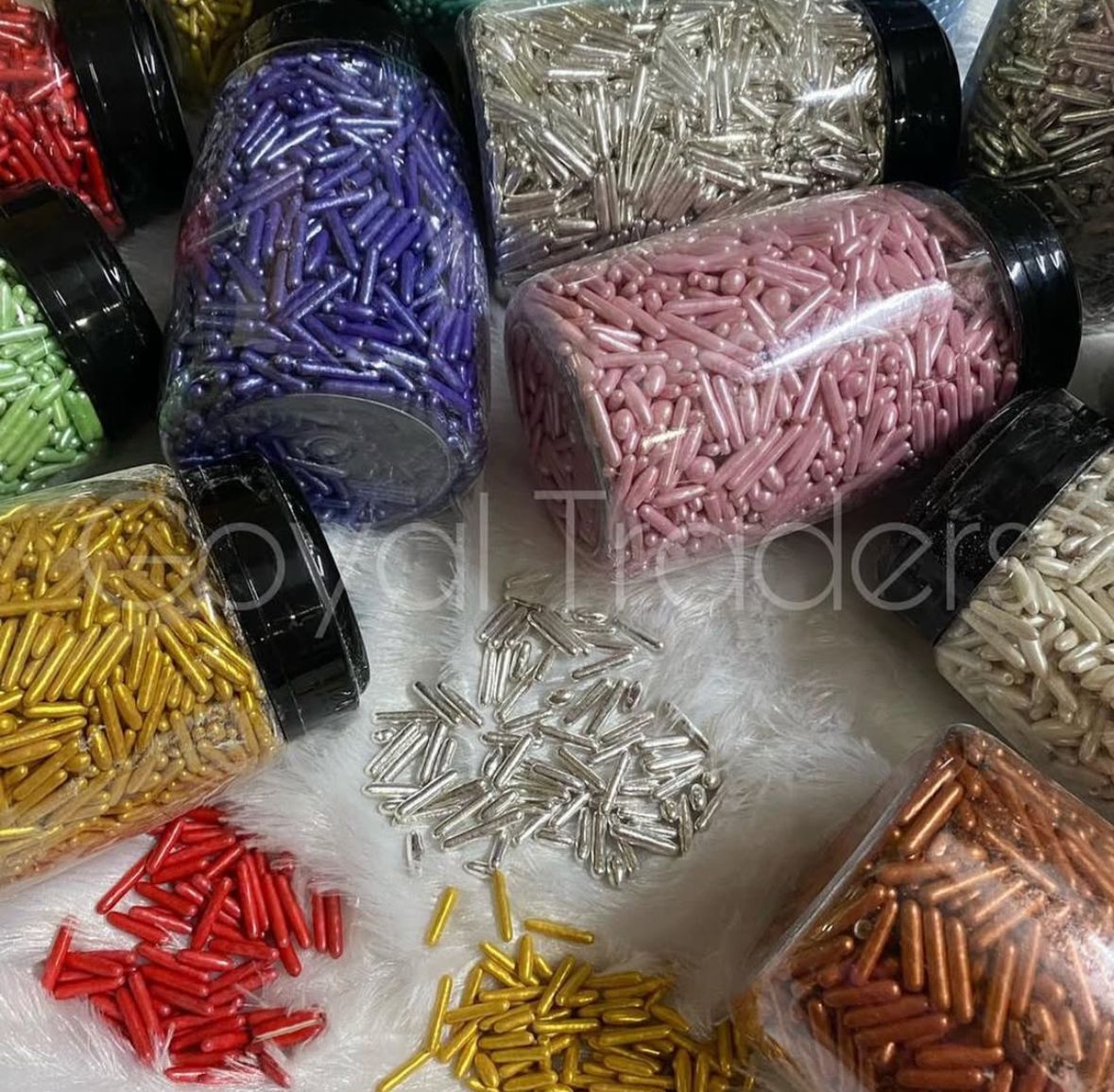 Metallic rods sprinkles