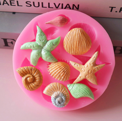 SHELL AND STAR FONDANT MOULD