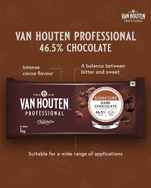 VanHouten Dark Chocolate Cocoa 46.5% 1 Kg